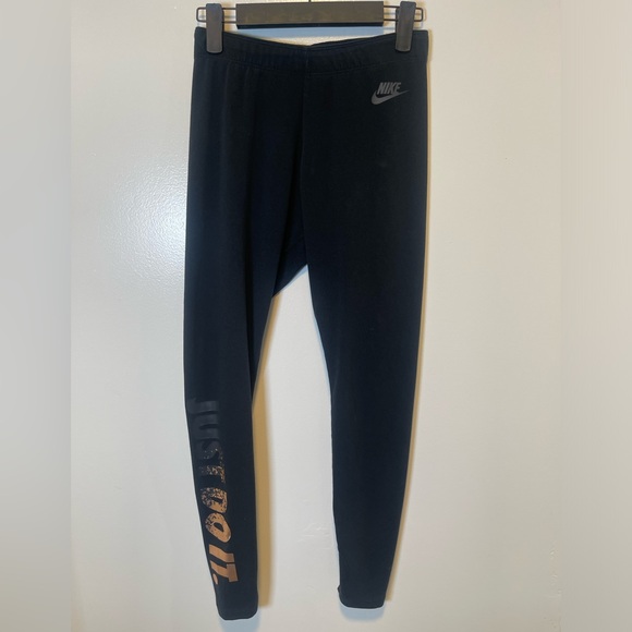 Nike black leggings JUST DO‎ IT. womens size small - Picture 1 of 3